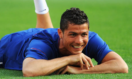 this is a picture of ronaldo on the ground